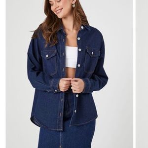 Denim, dolphin, hem shirt/jacket NWT